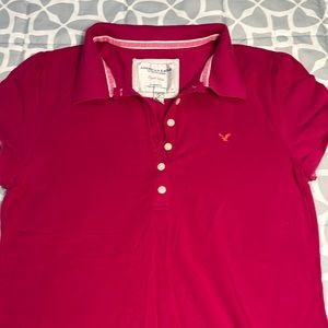 American eagle large polo shirt. Dark pink.